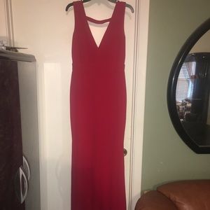 Red long formal dress